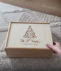 Video of personalised wooden Christmas Box packed with Christmas goodies