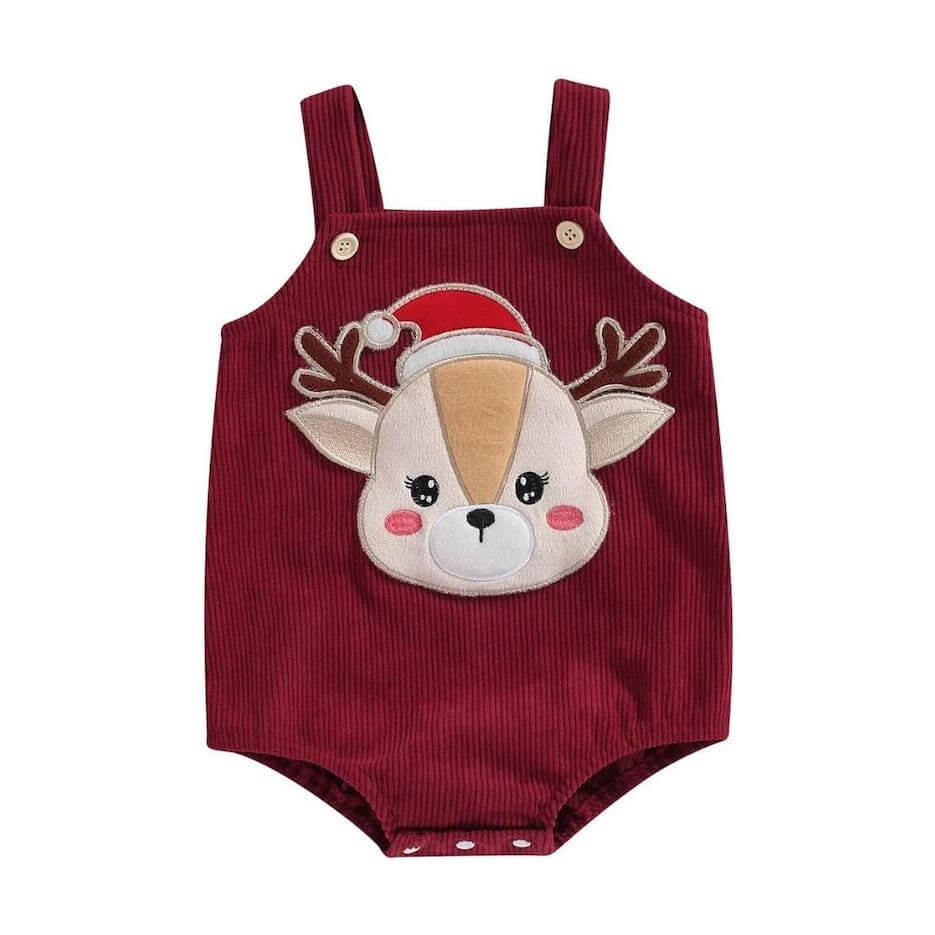 Reindeer Corduroy Romper | Baby's First Christmas Outfit - Lulu Babe
