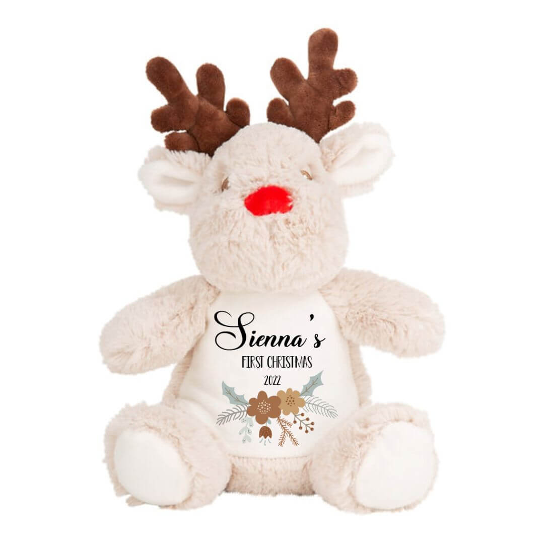 Personalised Reindeer Plush - First Christmas - Lulu Babe