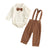 Remi Baby Bow Tie Set in brown | Formal Baby Boy Outfit for Special Occasions - Lulu Babe