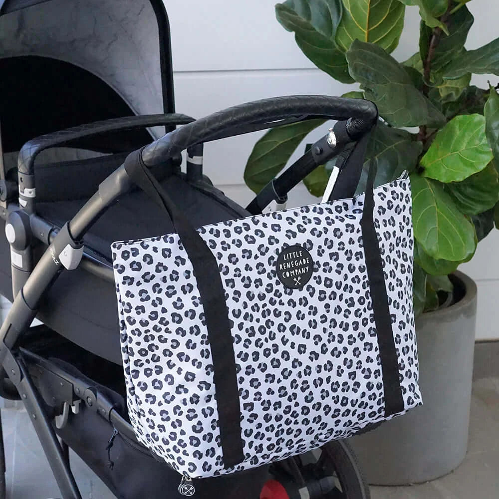 Snow Leopard Nappy Tote Bag - Lulu Babe