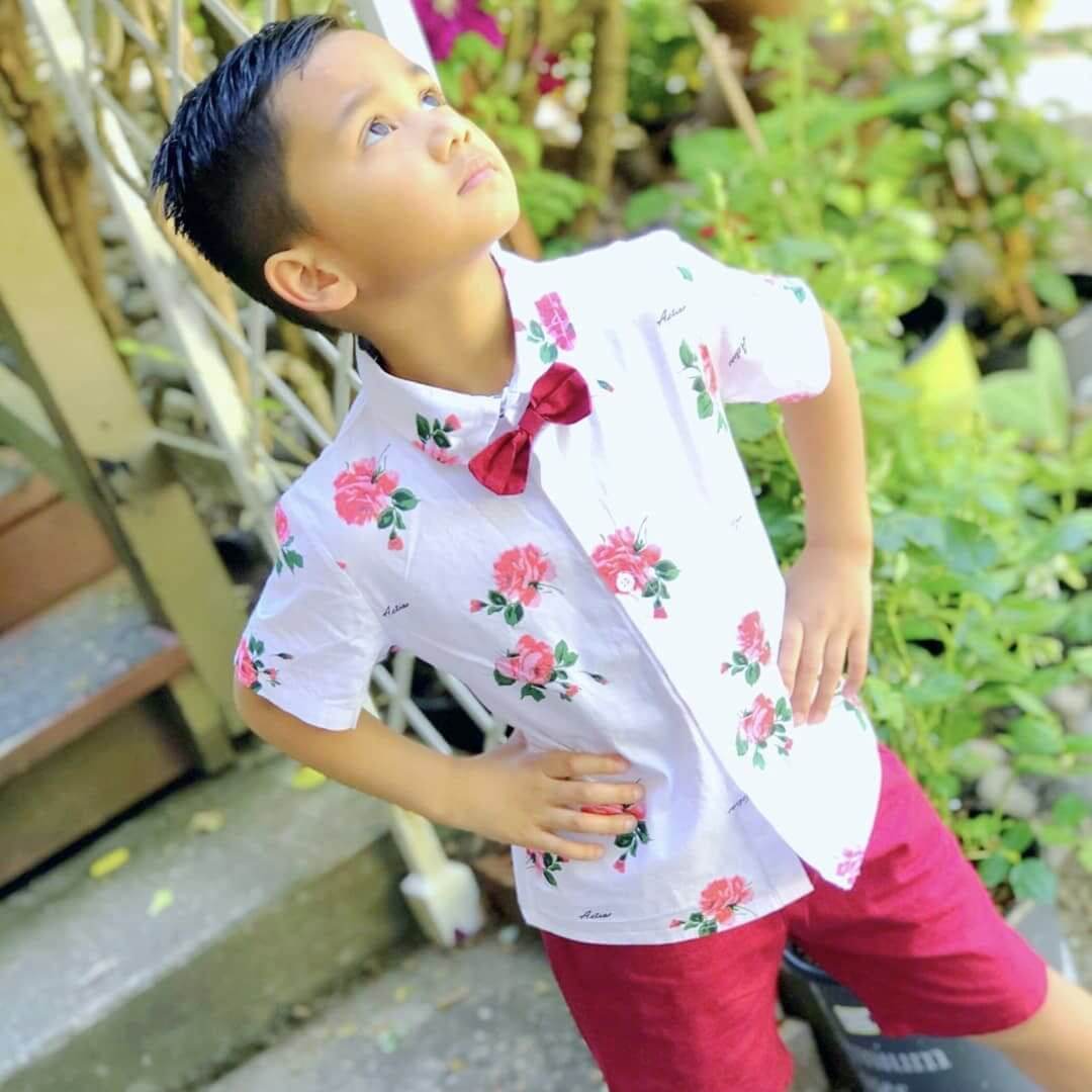 Rose Gentleman Toddler Set | Boys Formal Outfit with Shorts & Bow Tie - Lulu Babe