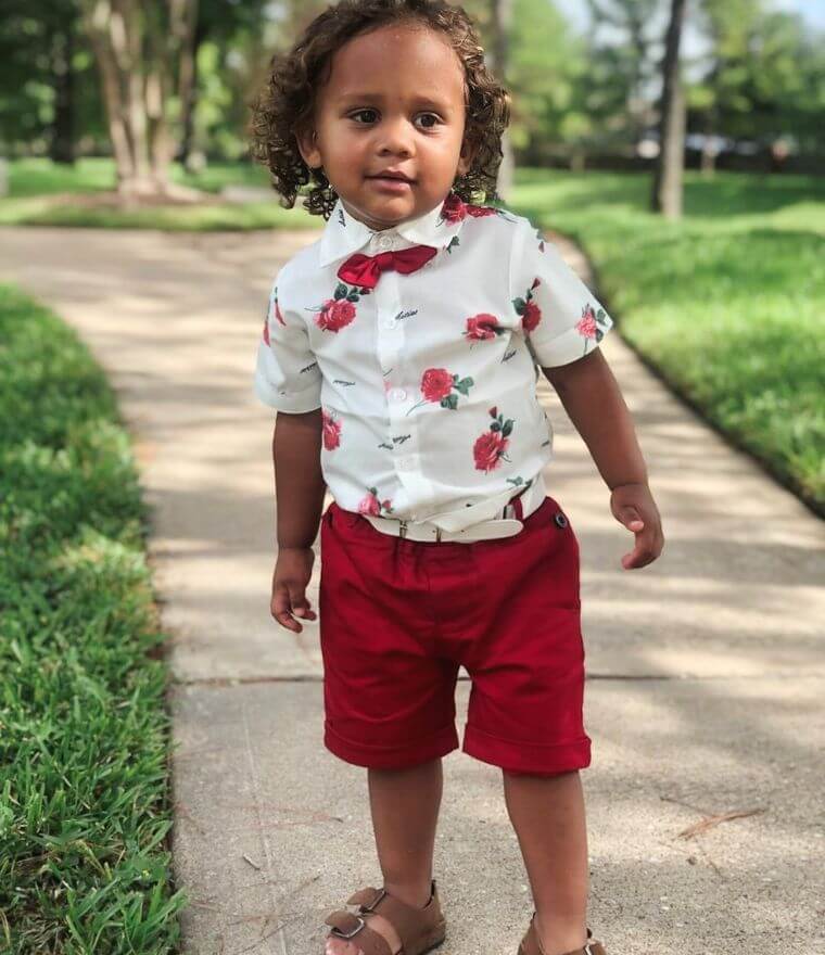 Rose Gentleman Set Red White Formal Baby Boy Outfit (1-7 Years)