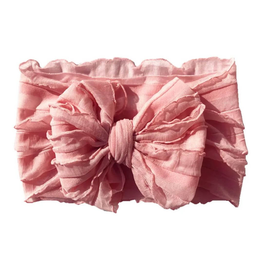 Ruffle Baby Bow Headband | Soft &amp; Stylish Baby Girl Accessory - Lulu Babe