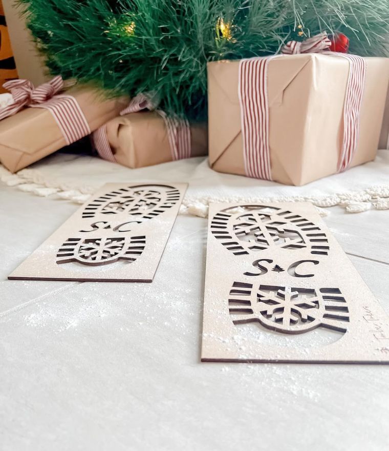 Santa Claus Wooden Boot Stencils