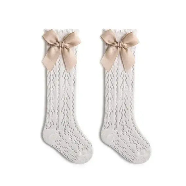 Bow Lace Knee High Baby Socks | Sweet Baby Girl Socks - Lulu Babe