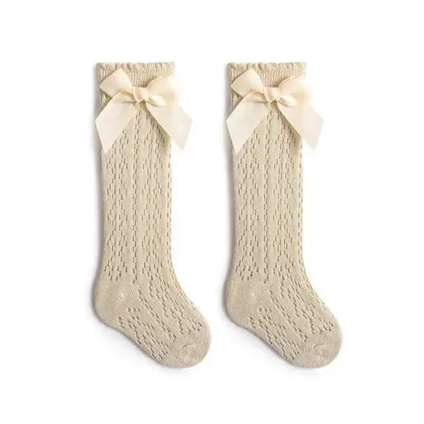 Bow Lace Knee High Baby Socks | Sweet Baby Girl Socks - Lulu Babe