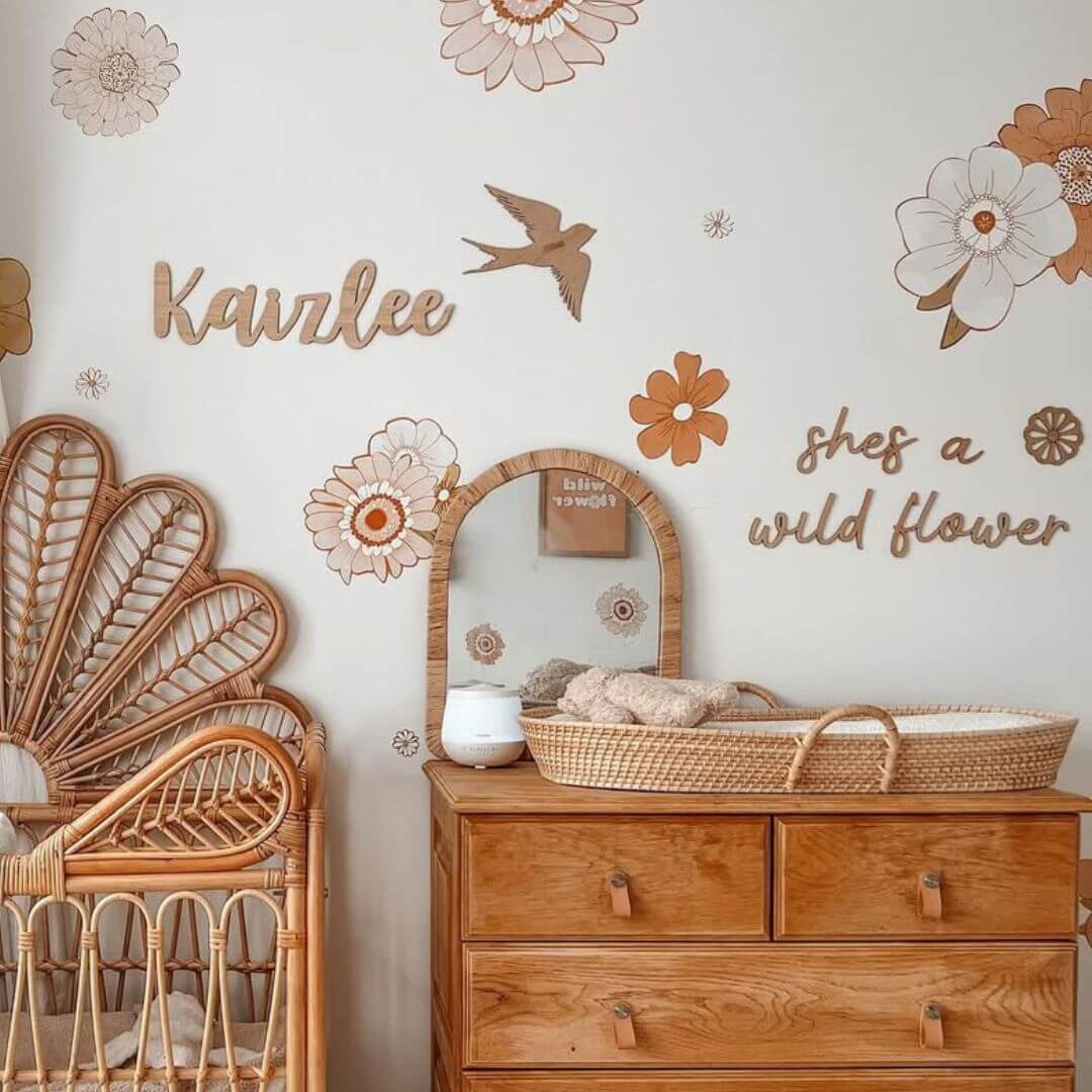 "She's a Wildflower" wooden nursery sign