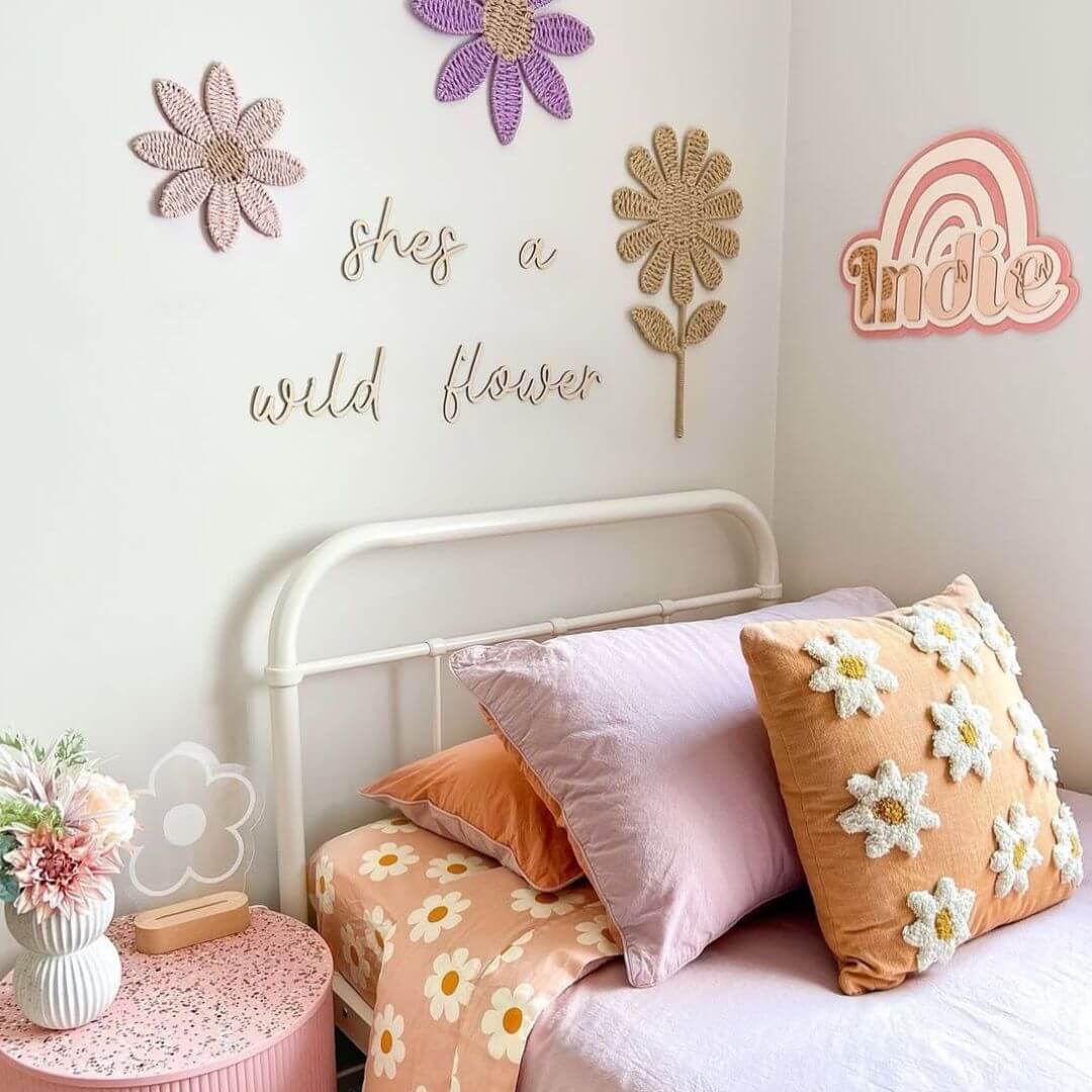 "She's a Wildflower" wooden nursery sign