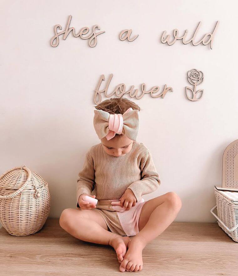 "She's a Wildflower" wooden nursery sign