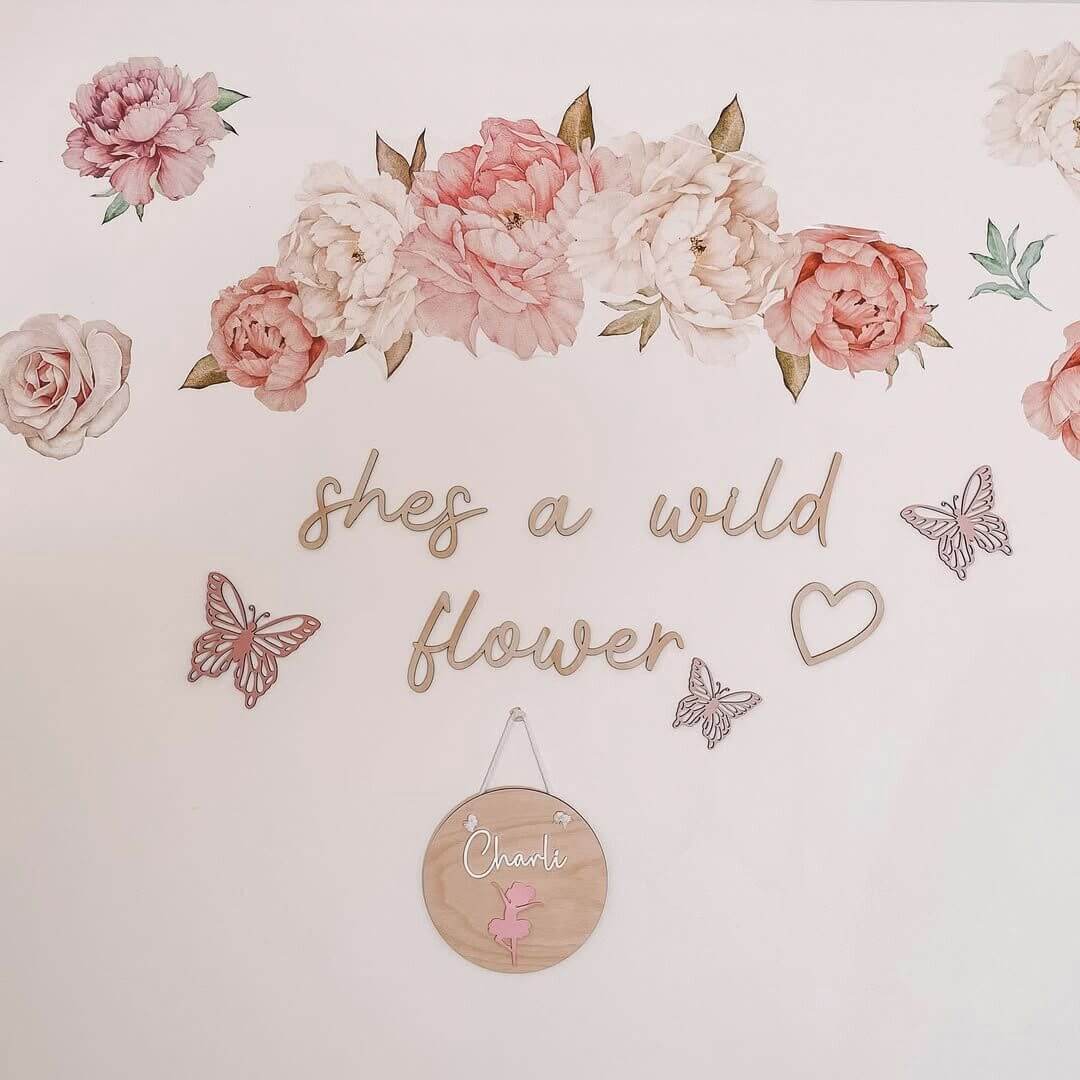 "She's a Wildflower" wooden nursery sign