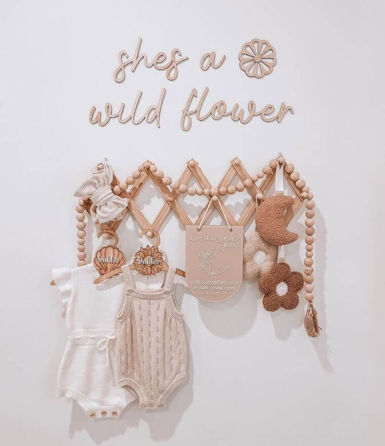 "She's a Wildflower" wooden nursery sign