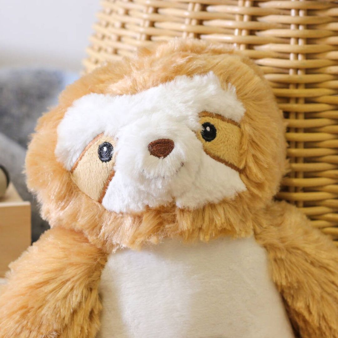 Personalised sloth plush baby toy