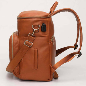 Sofia Faux Leather Nappy Bag | Nappy Backpack - Lulu Babe