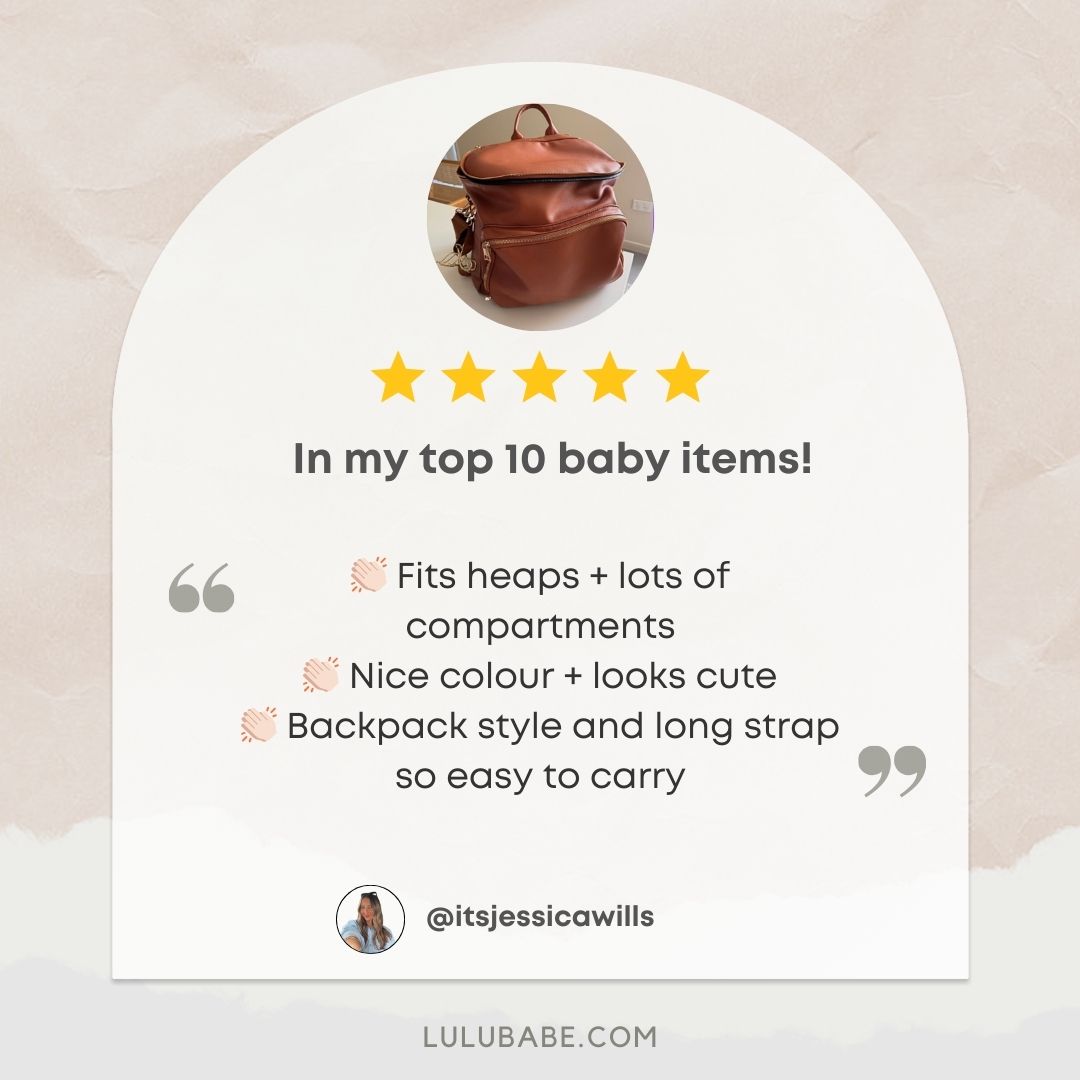 Sofia nappy bag review - Lulu Babe baby backpack