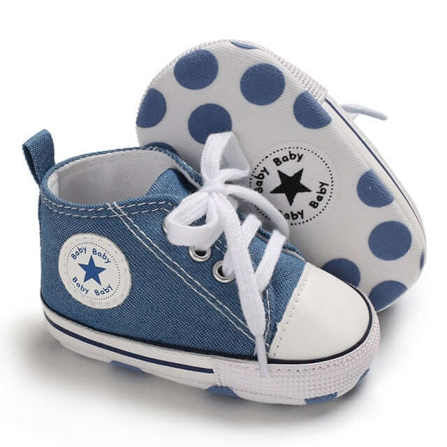 Star Baby Sneakers Denim | Lightweight First Walker Shoes - Lulu Babe