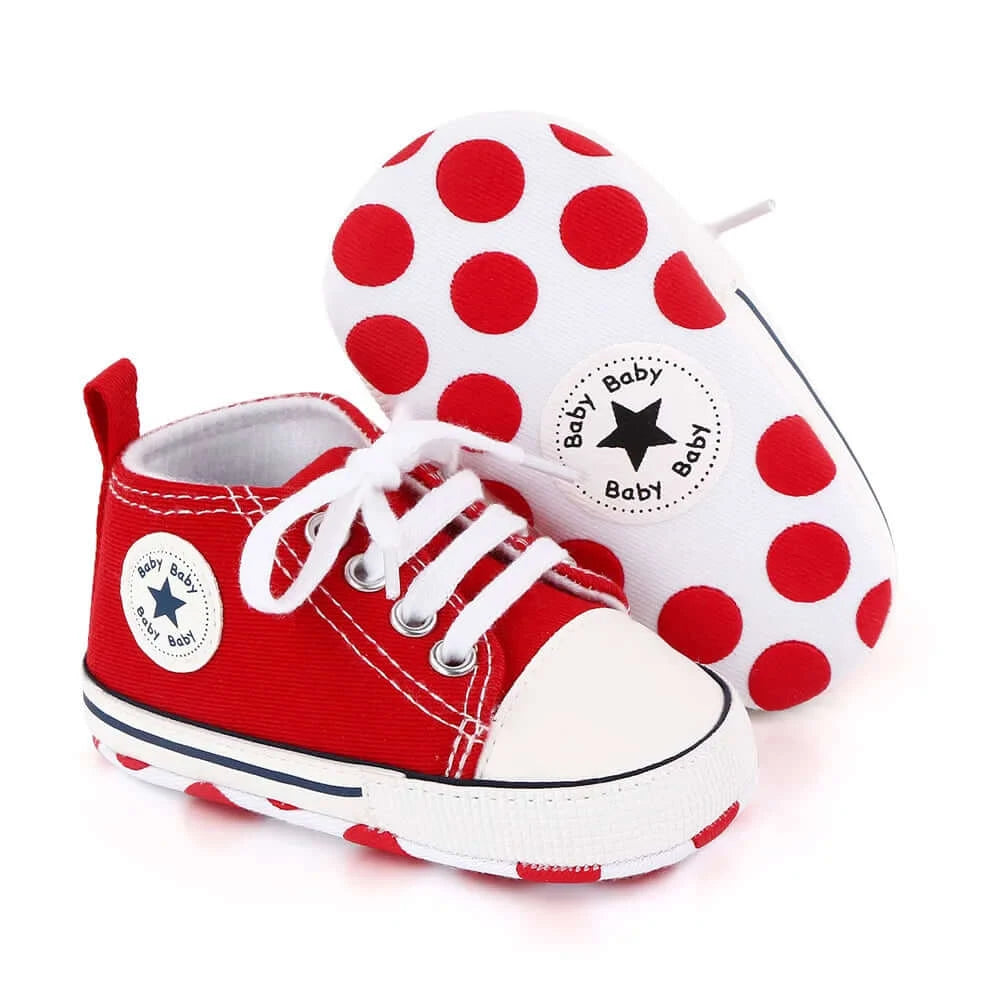 Star Baby Sneakers Red | Lightweight First Walker Shoes - Lulu Babe