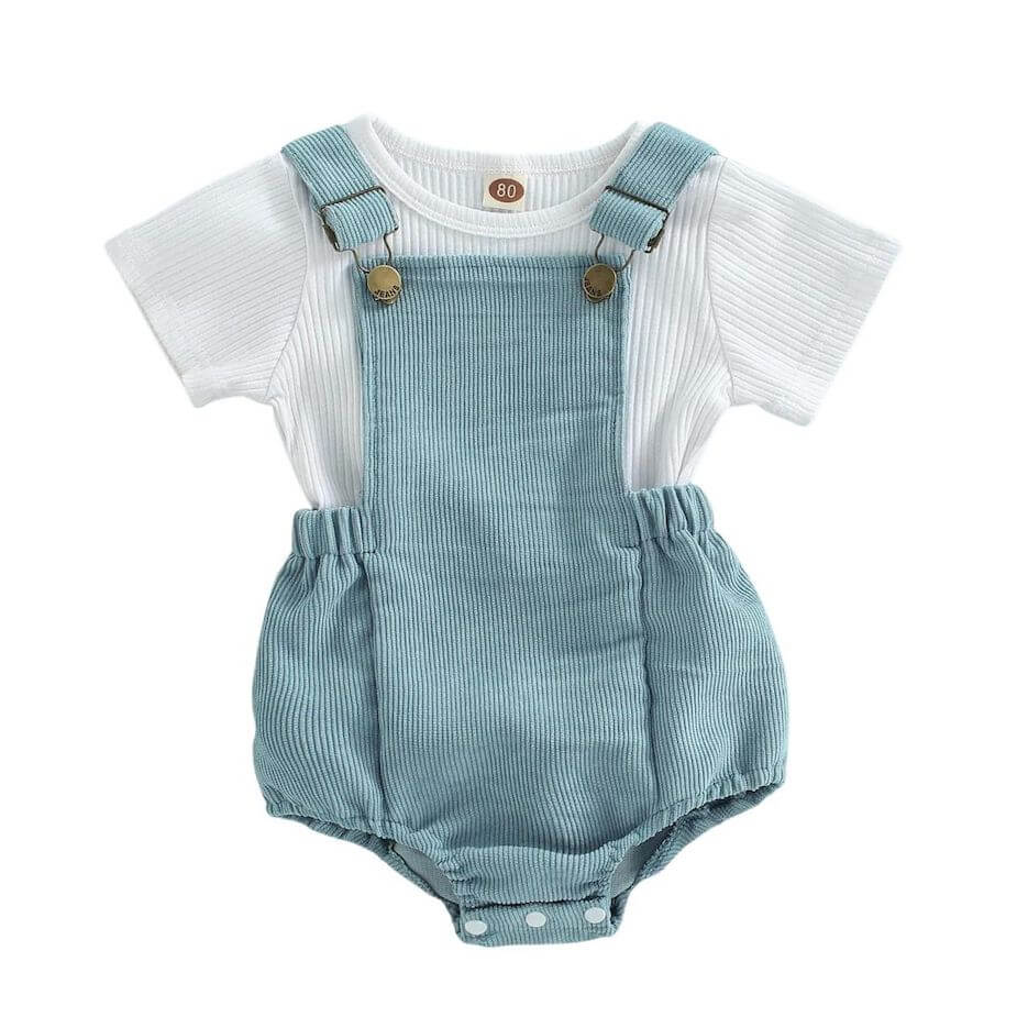 Taylor Corduroy Baby Romper Set | Gender Neutral Outfit - Lulu Babe