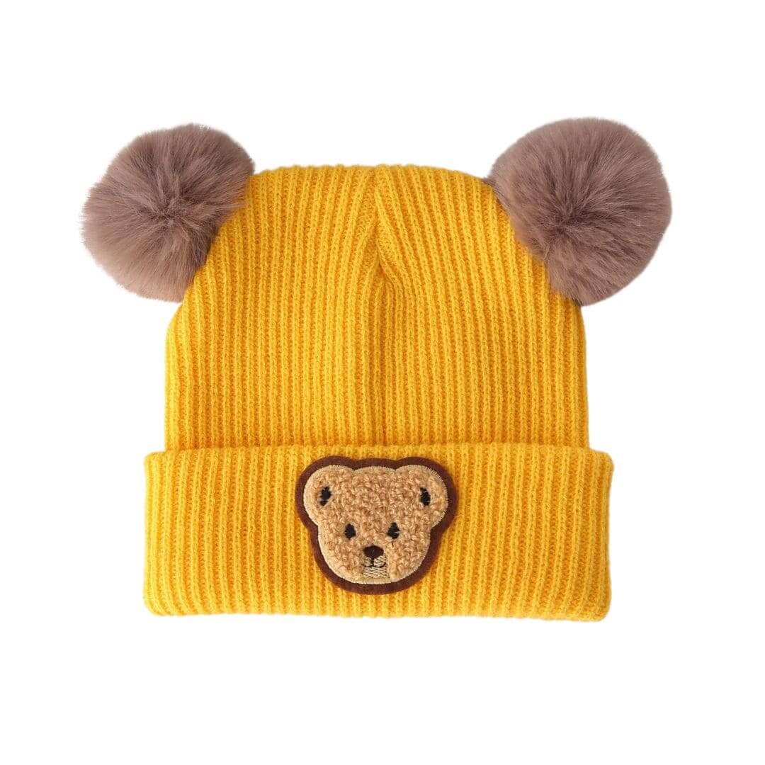 Teddy Pom Pom Beanie | Cute & Cozy Knit Beanie for Baby & Toddler - Lulu Babe