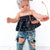 Polka Dot Denim Set | Trendy Baby & Toddler Girl Outfit - Lulu Babe