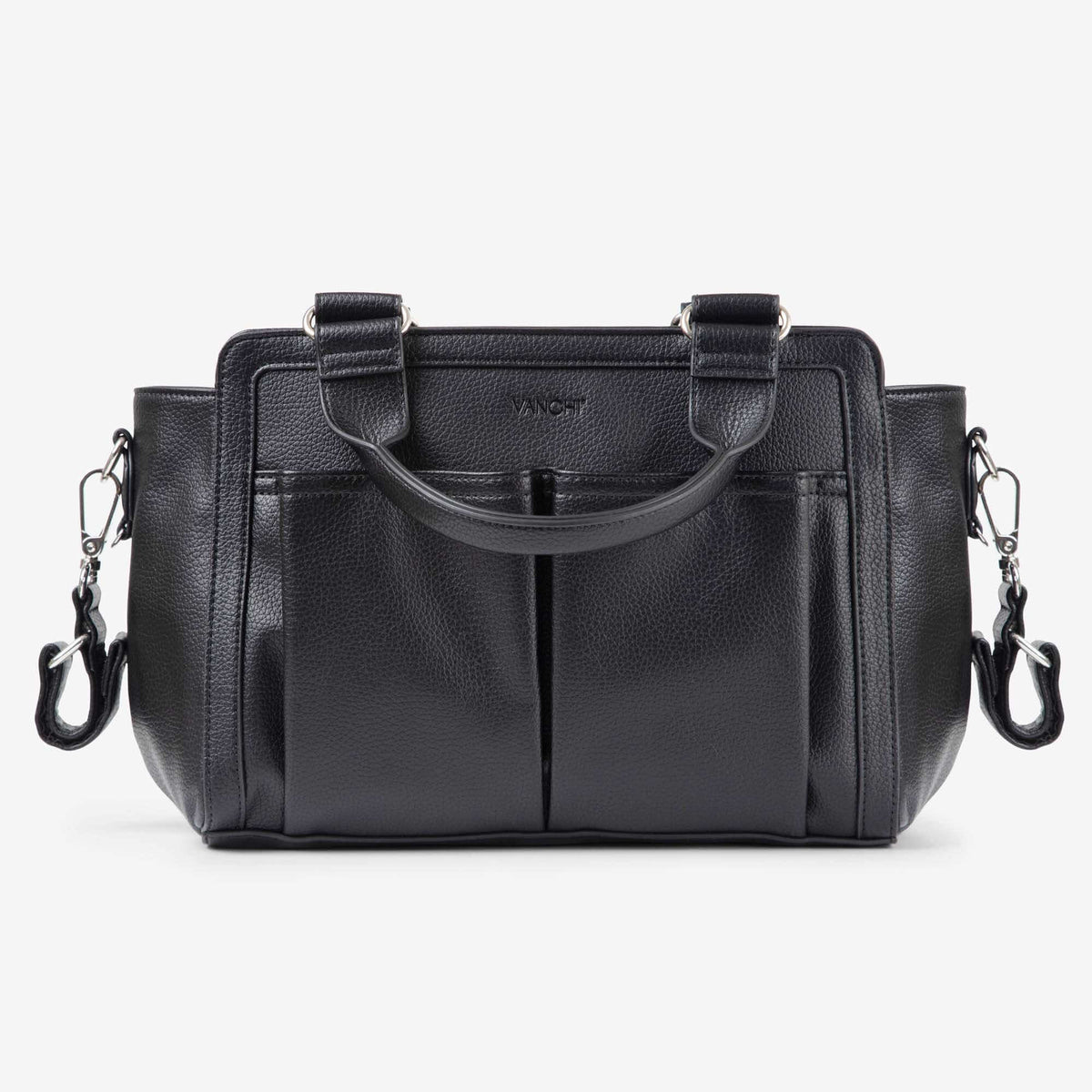 VANCHI Amelia Convertible Pram Caddy Black | Shoulder Bag & Pram Organiser