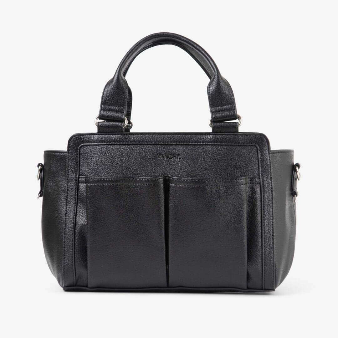 VANCHI Amelia convertible pram caddy and shoulder bag in black
