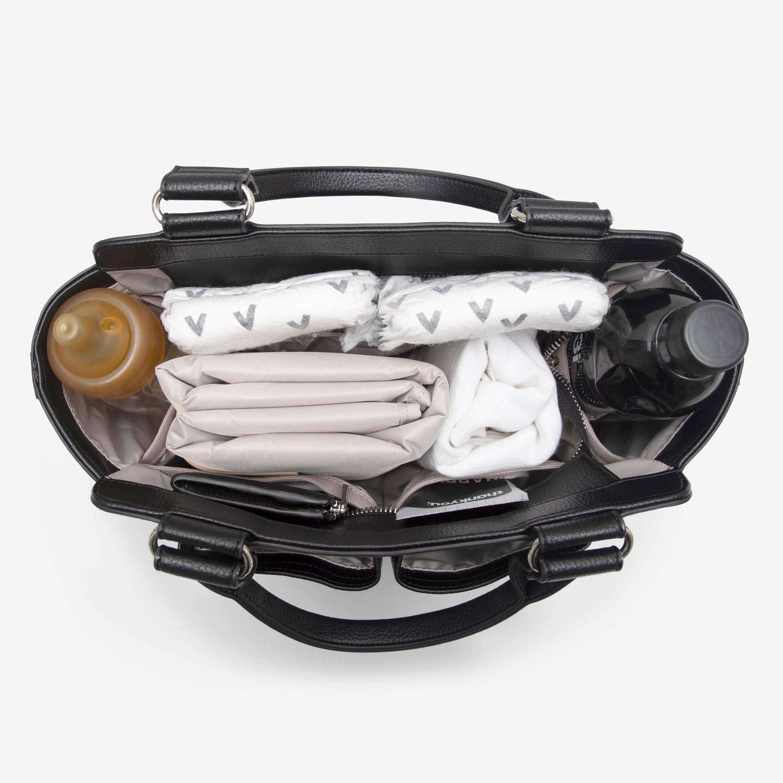 VANCHI Amelia Convertible Pram Caddy Black | Shoulder Bag & Pram Organiser