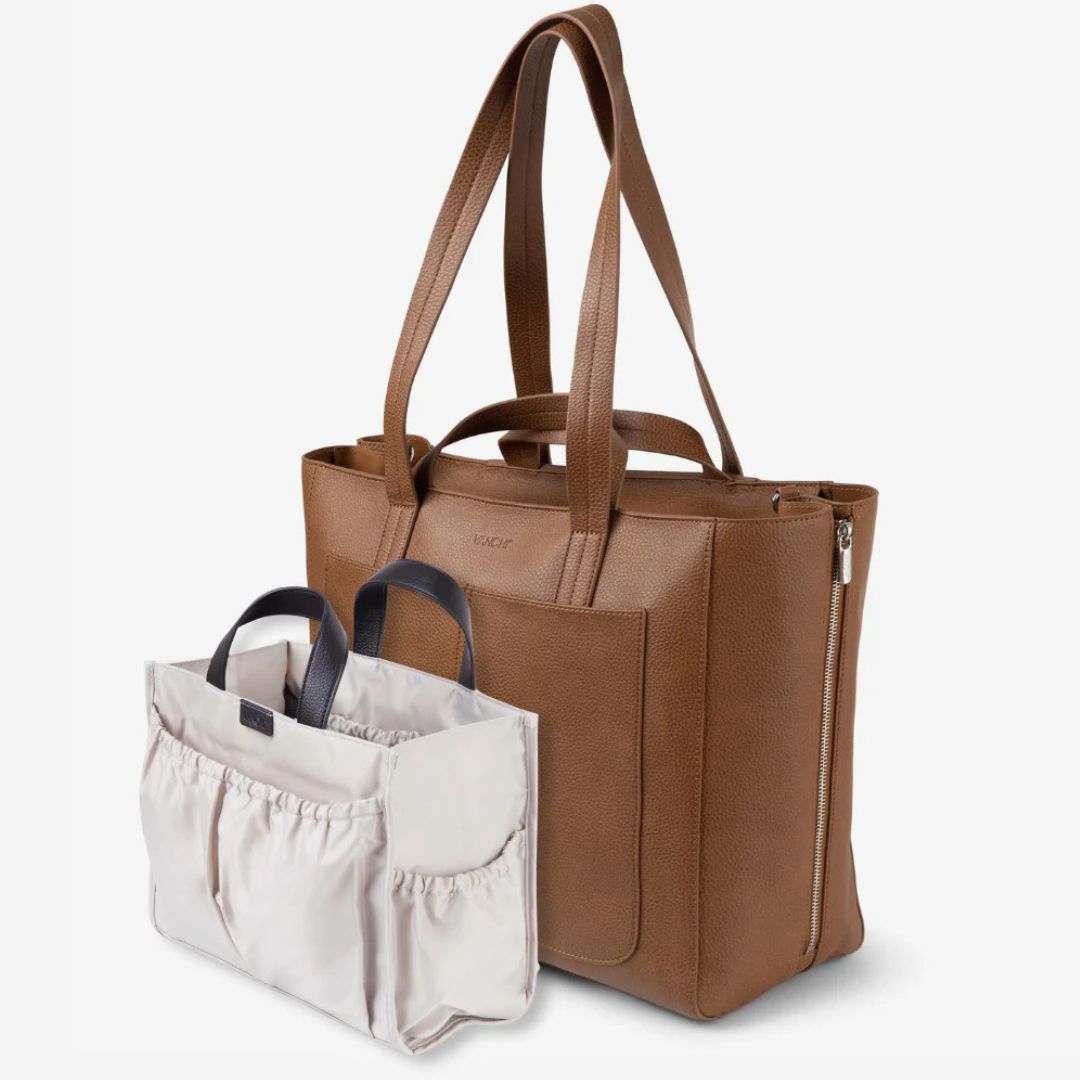 VANCHI Ida Nappy Tote &amp; Organiser - Tan