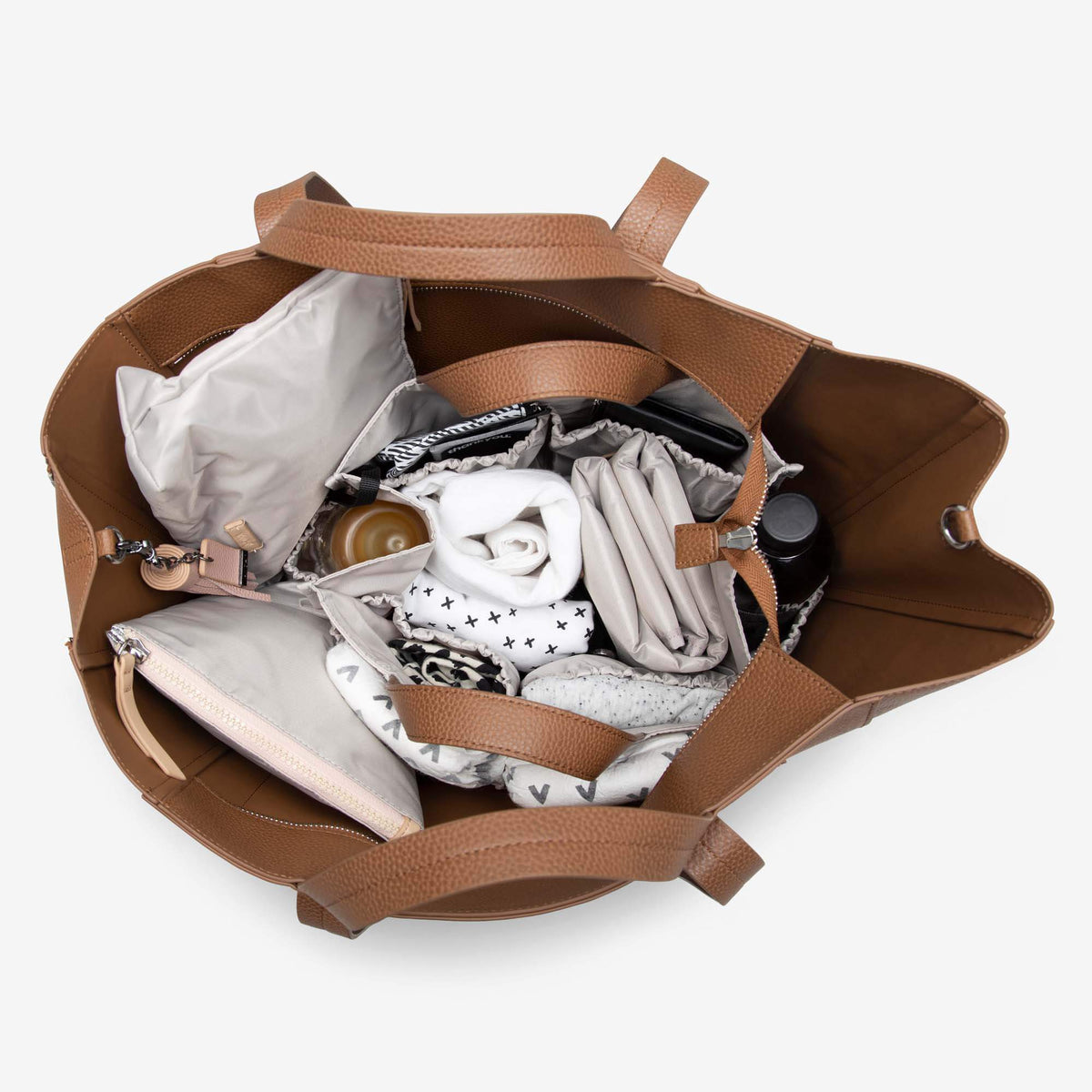 VANCHI Ida Nappy Tote & Organiser - Tan