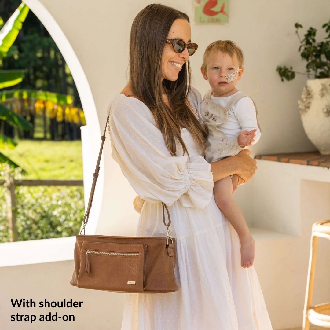 VANCHI Billie Pram Caddy - Pebbled Tan