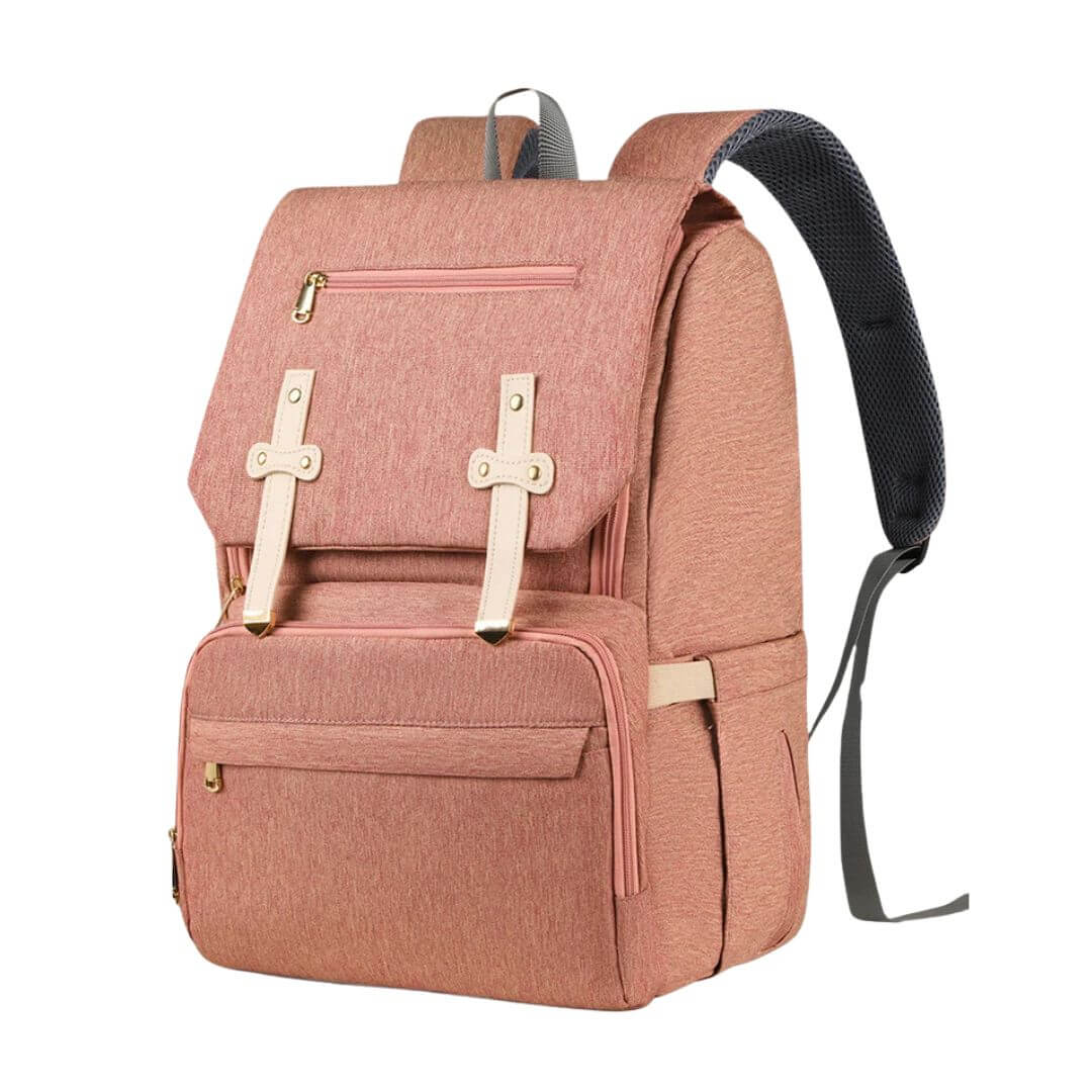 Vienna Nappy Backpack in pink with changing mat