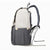 Vienna Nappy Backpack in grey and white, stylish baby backpack with insulated bottle pockets - side view