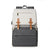 Nappy Bag Backpack in grey and white, featuring insulated bottle pockets, lightweight design, and a changing mat