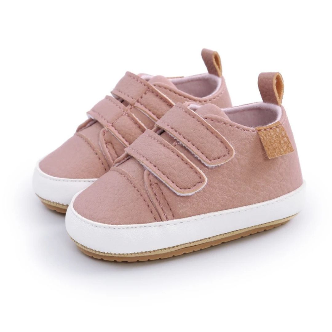 Vintage Velcro Baby Sneakers Pink - Classic Style for Little Feet - Lulu Babe