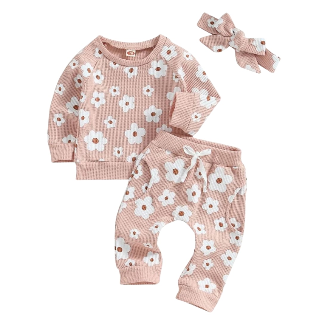 Waffle Floral Baby Set