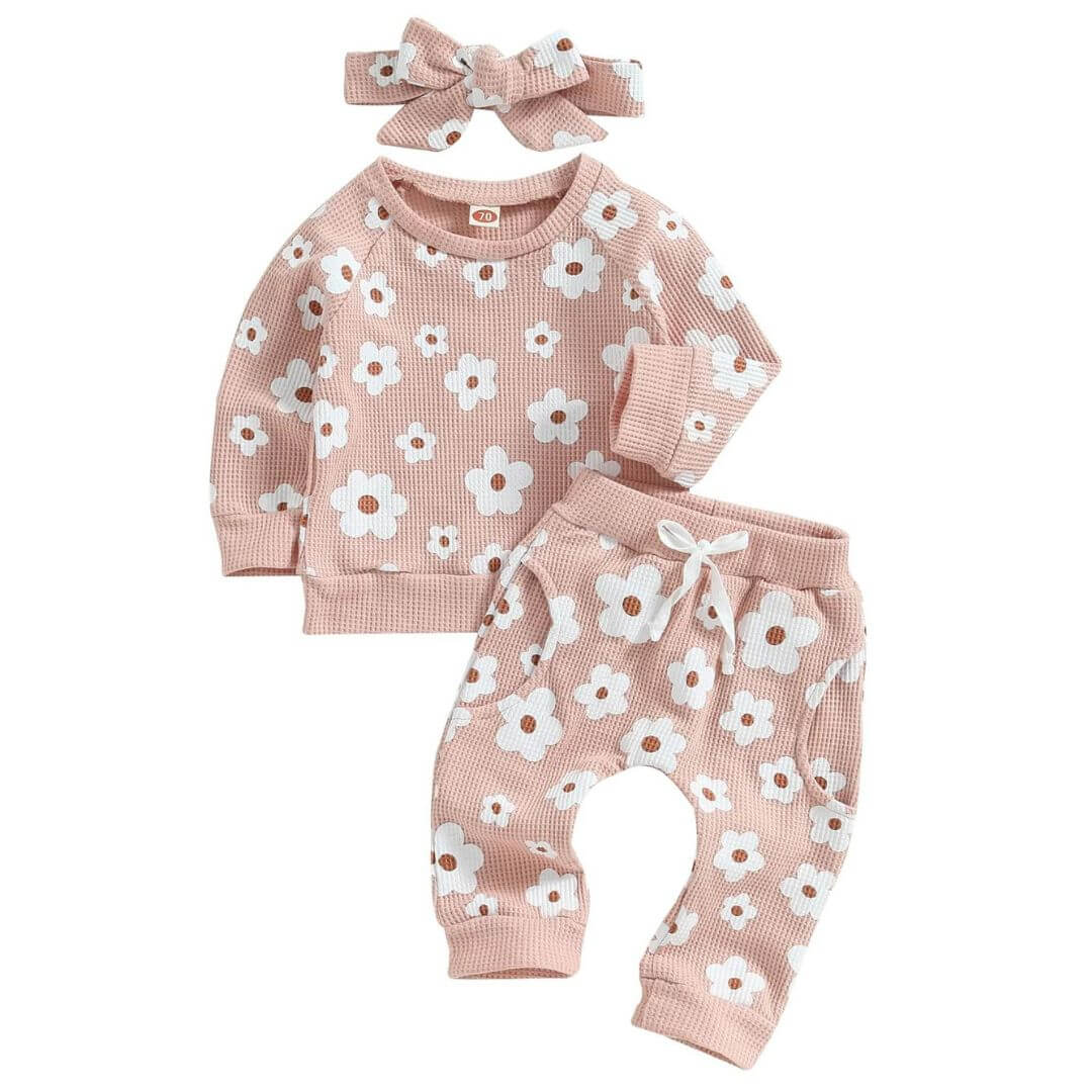 Waffle Floral Baby Set