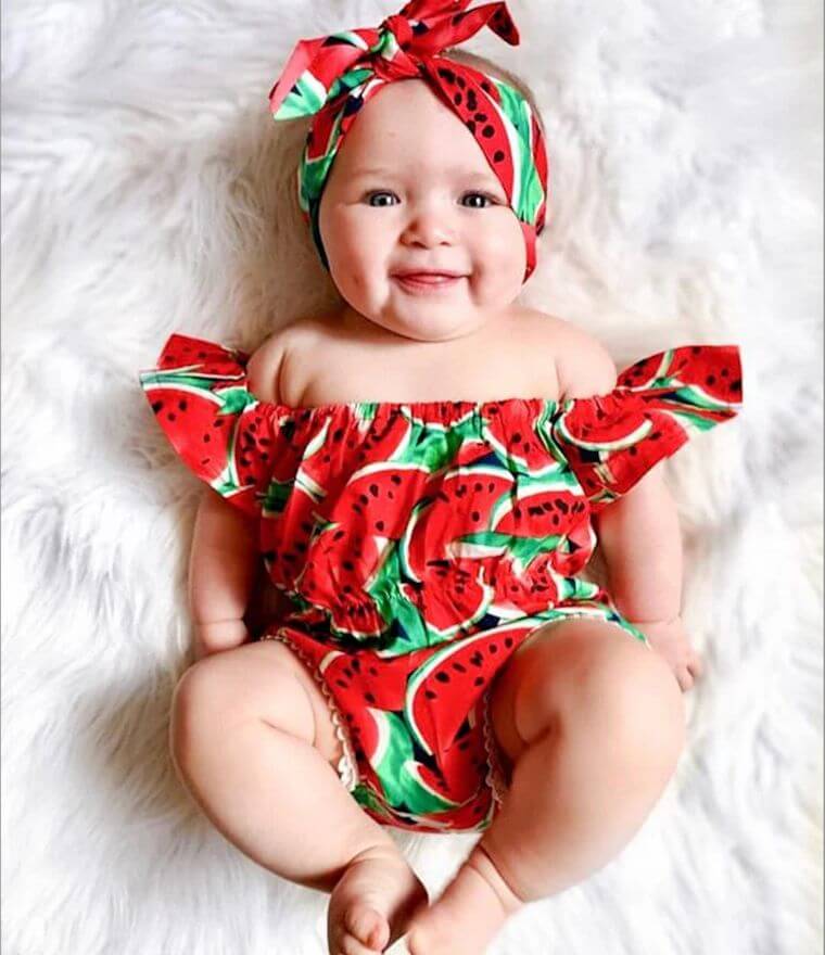 Watermelon romper fashion baby girl