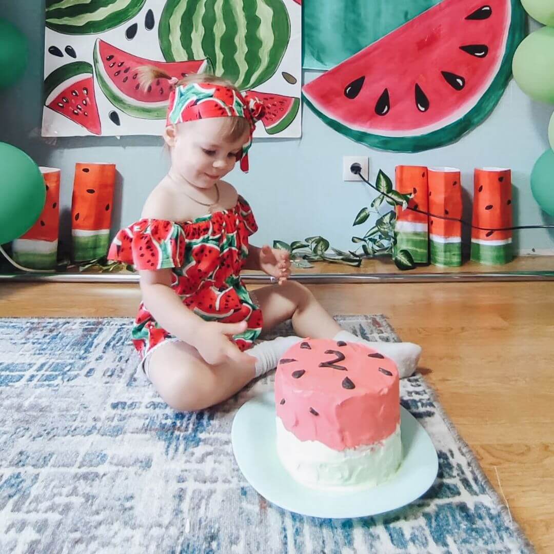 Watermelon Baby Romper with Matching Headband | 0-24 Months - Lulu Babe