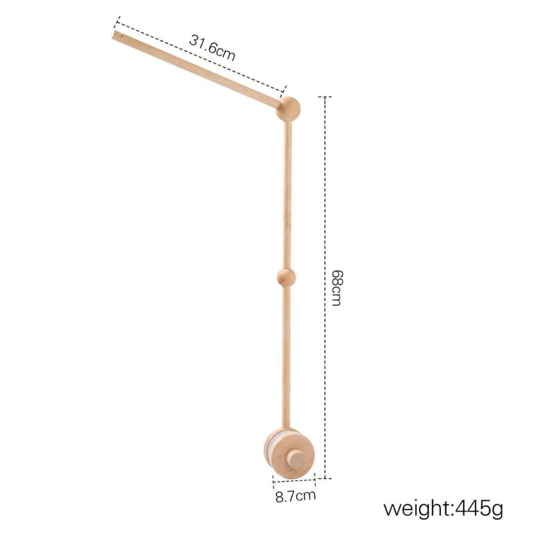 Wooden Baby Mobile Arm (Sturdy, Adjustable, Fits Most)
