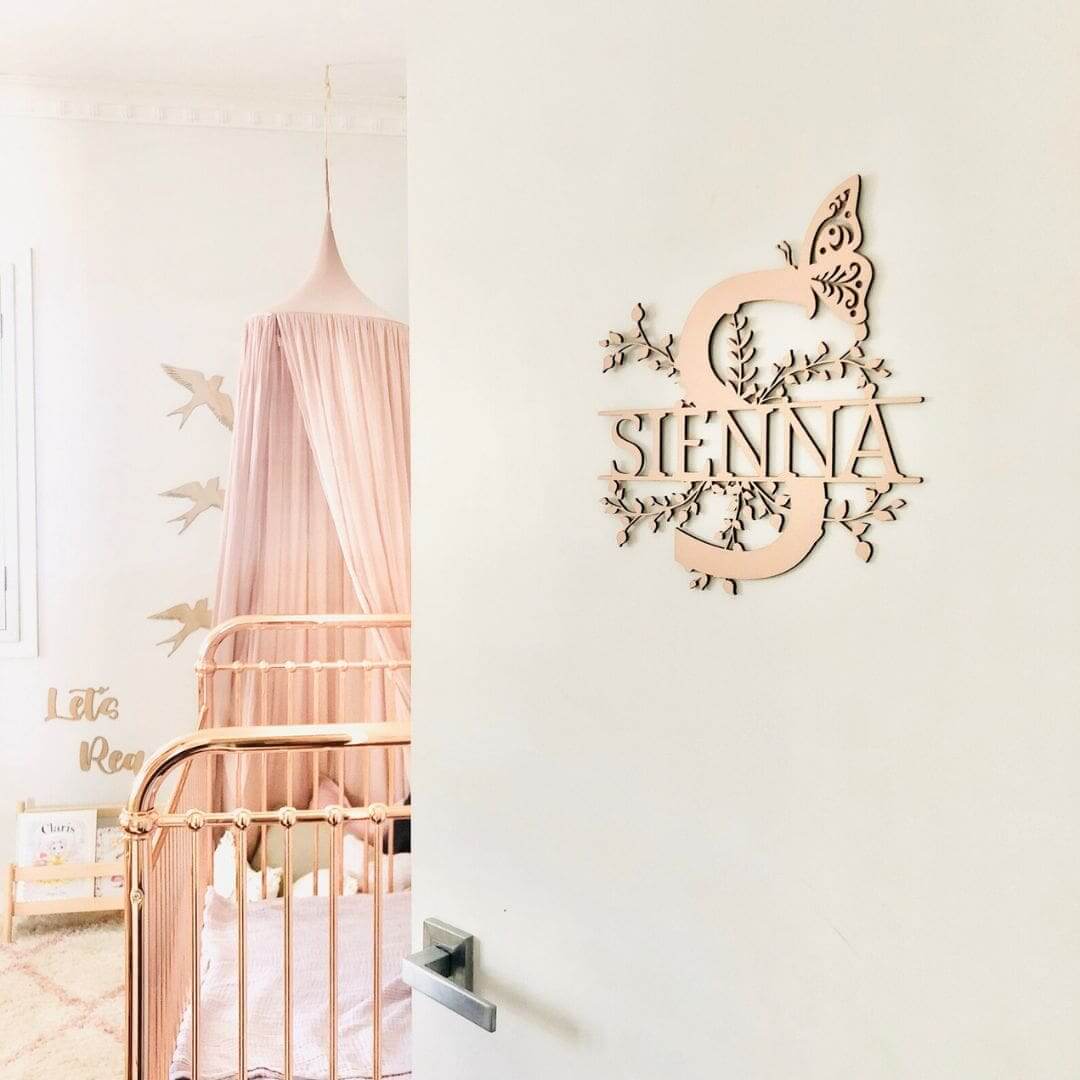 Floral Initial Name Sign | Personalised Letter Name Sign