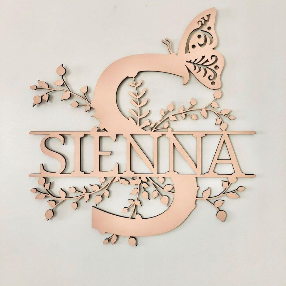 Floral Initial Name Sign | Personalised Letter Name Sign