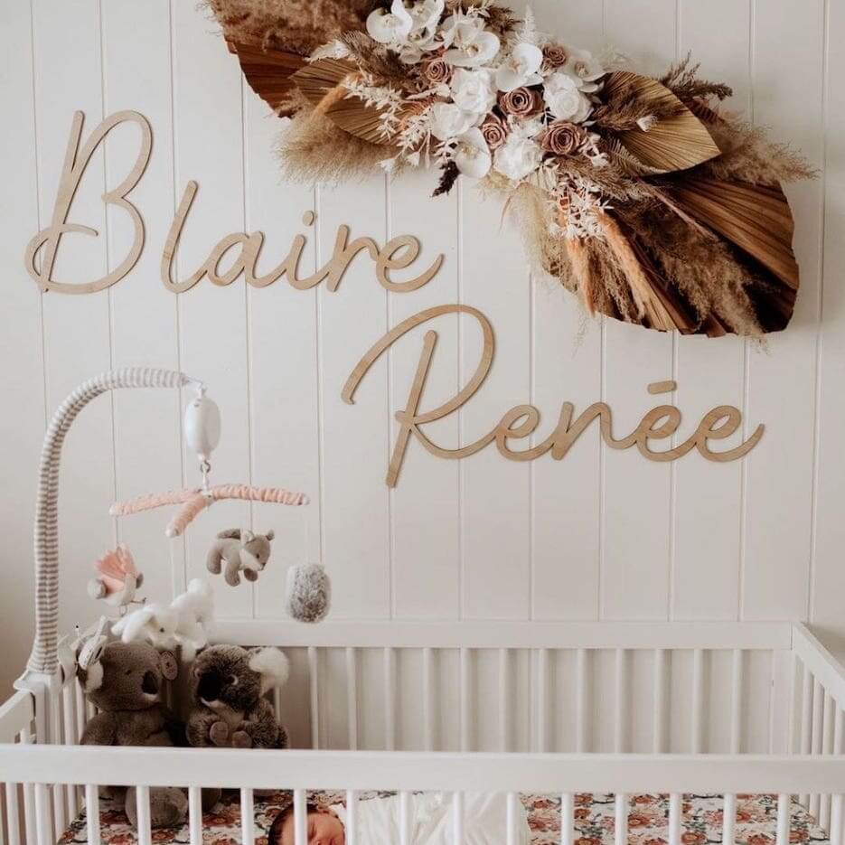 Baby Name Sign | Personalised Wooden Nursery Name Plaque