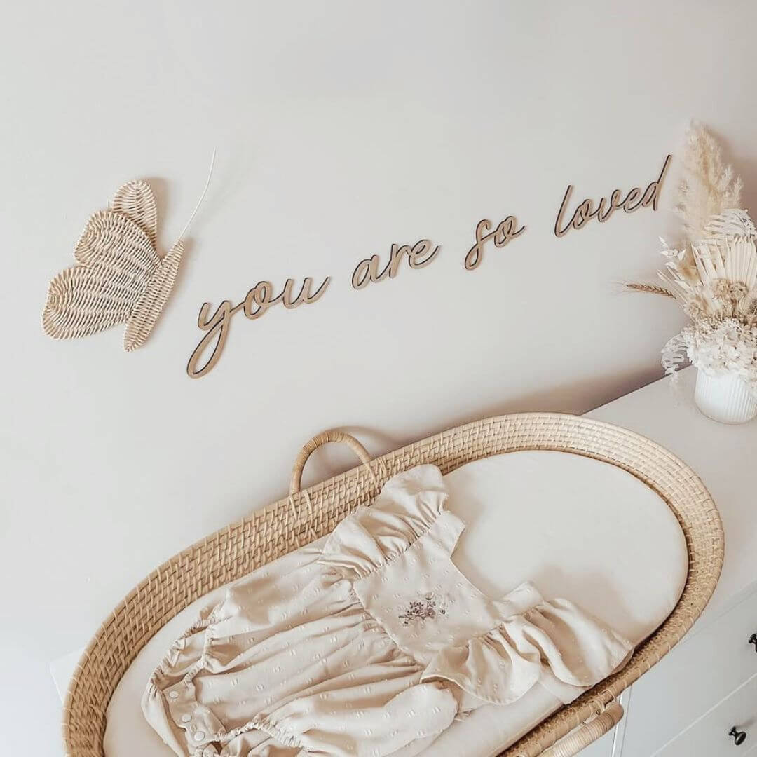"You are so loved" Wooden Wall Script for nursery