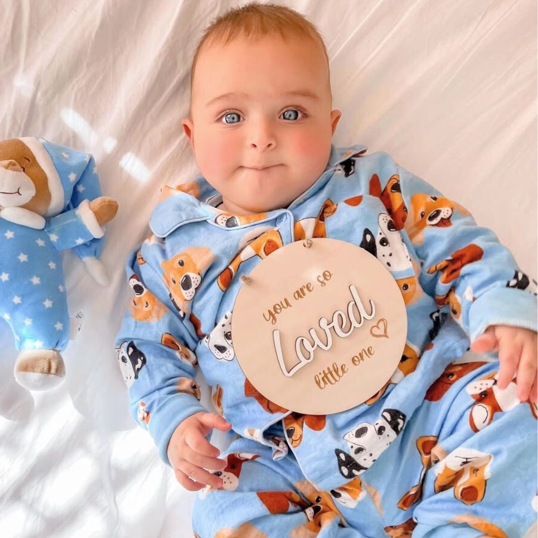 &quot;You are So Loved Little One&quot; Round Wooden Sign - Timber Tinkers