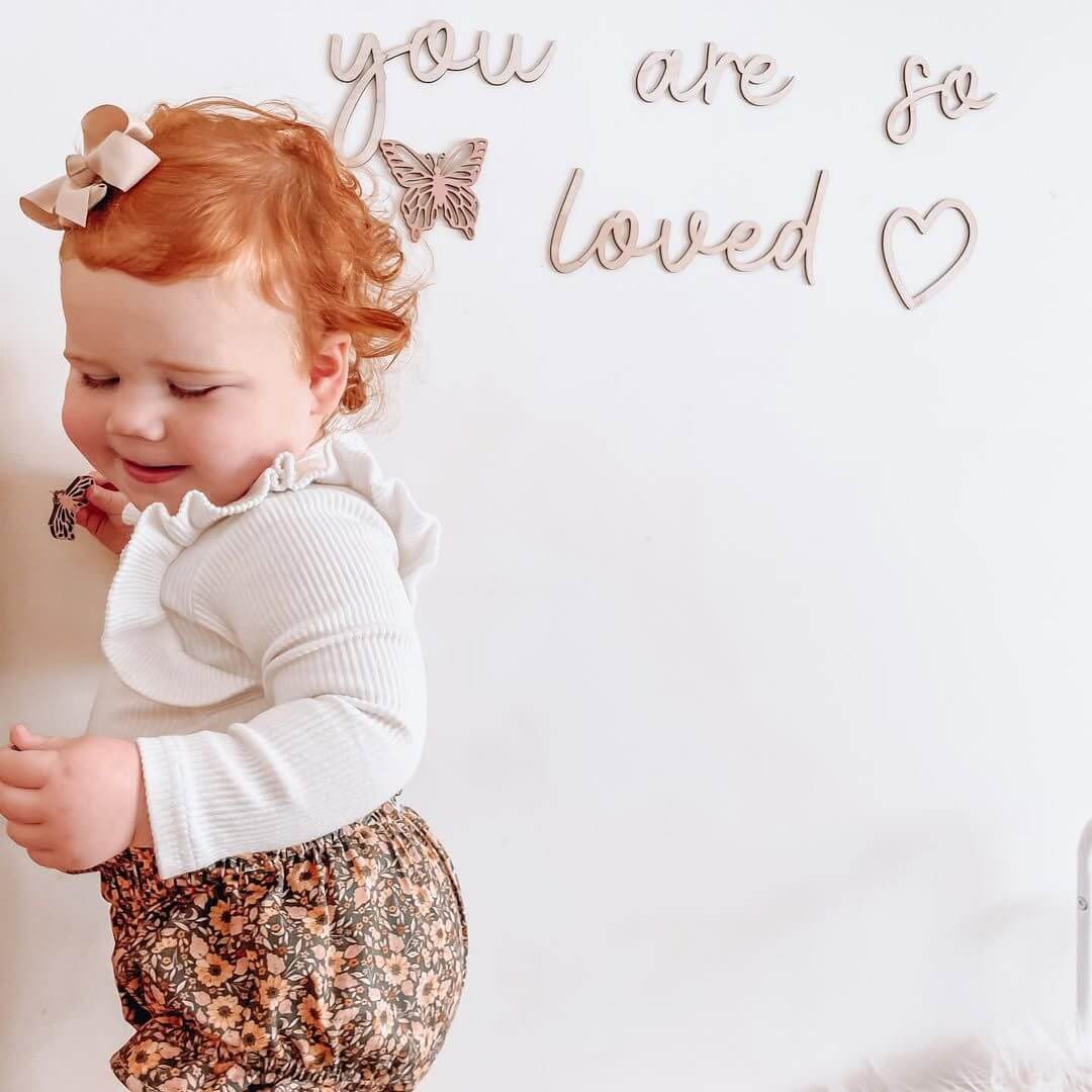 "You are so loved" Wooden Wall Script for nursery