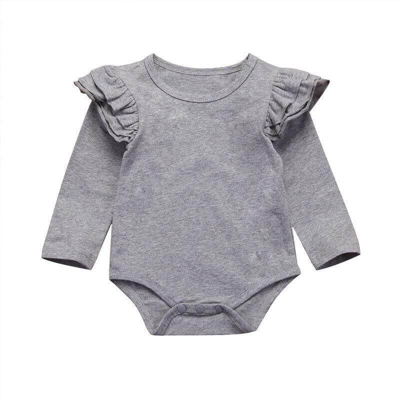 Flutter Baby Bodysuit | Long Sleeve Ruffle Romper - Lulu Babe