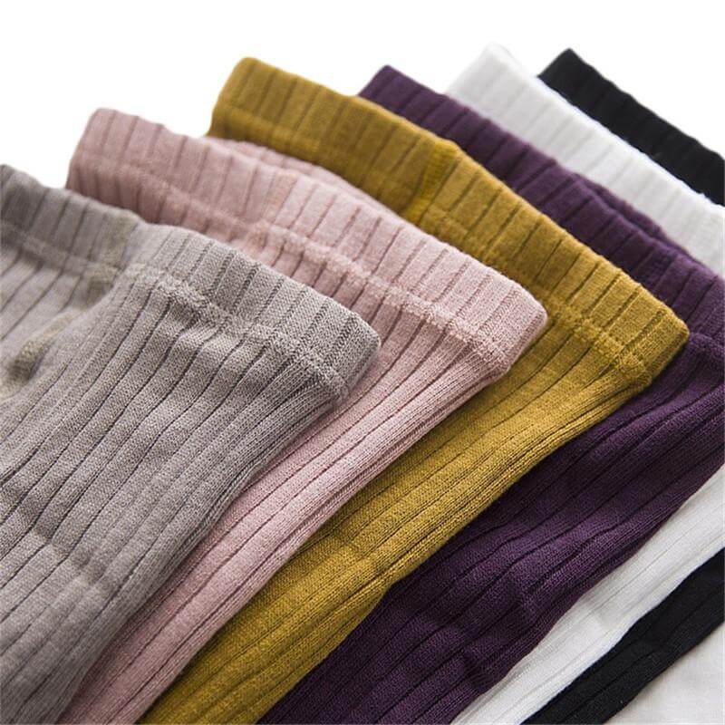 Ribbed Baby Footless Tights | Soft and Comfy for 0-4 Years - Lulu BabeRibbed Baby Footless Tights - in black, white, purple, mustard, pink & taupe - Lulu Babe