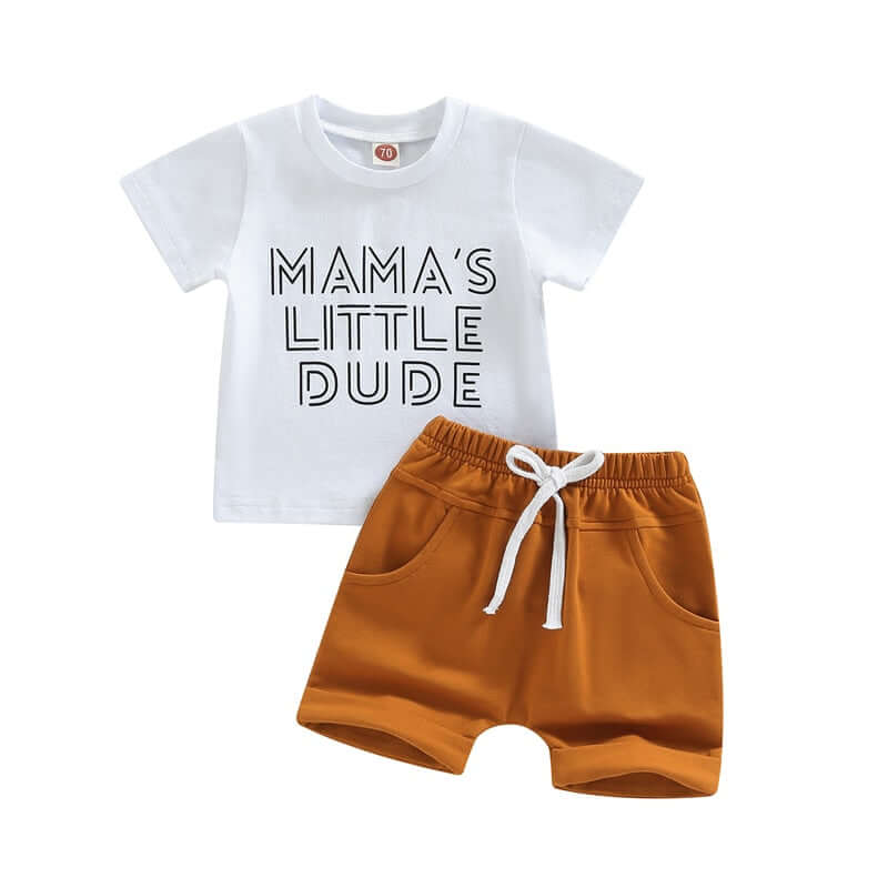 Mama&#39;s Little Dude Set | Stylish Baby Boy Outfit - Lulu Babe