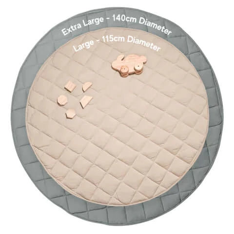 Jersey Quilted Play Mat | Round Padded Play Mat for Baby - Lulu Babe