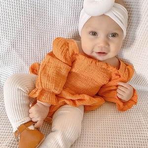 Amelia Baby Girl Romper - Soft Muslin Fabric - Lulu Babe